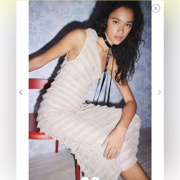 NWT Kimchi Blue Rita Ruffle One Shoulder Midi Dress - Picture 3 of 13